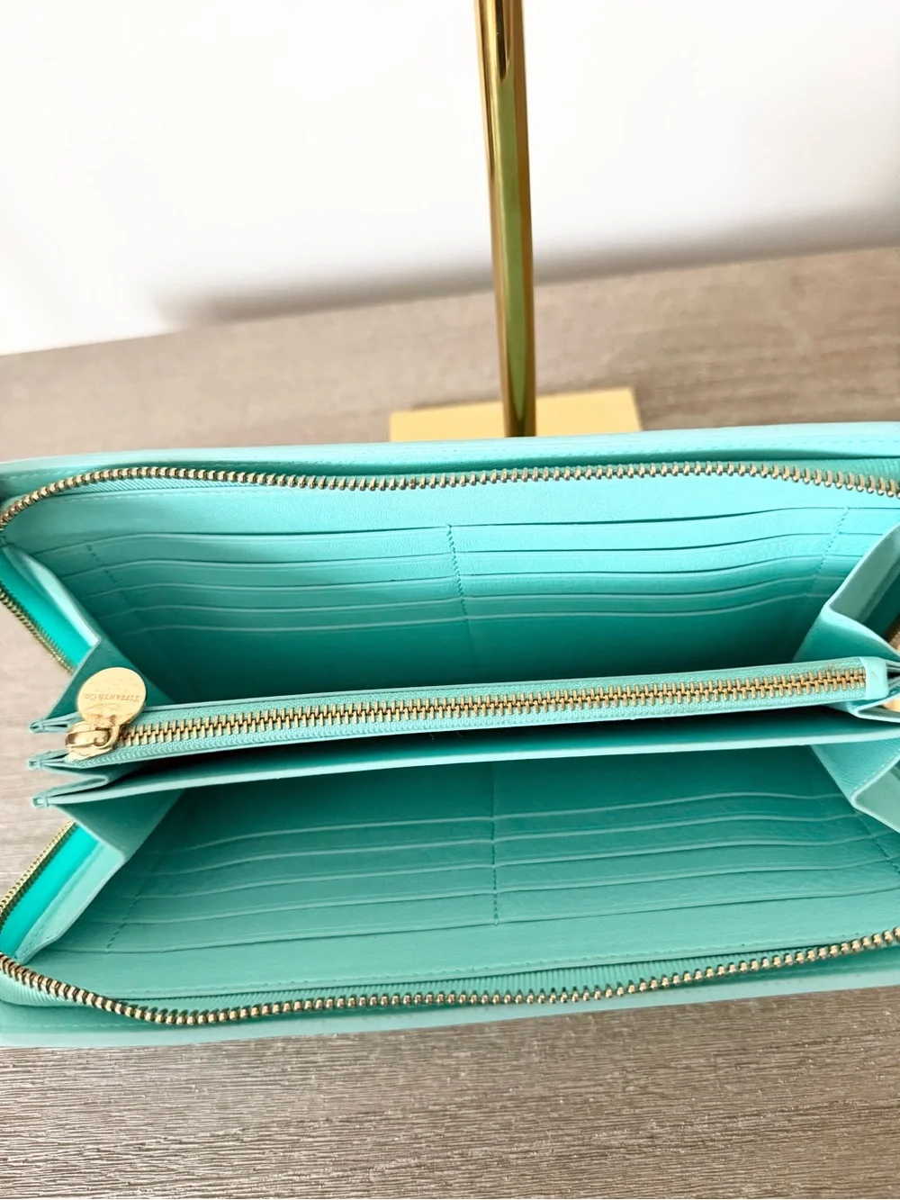 Tiffany & Co. Tiffany Blue Leather Zip Wallet Wristlet